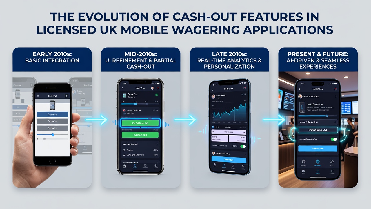Modern cash-out dashboard in a licensed UK mobile app with partial options and auto settings displayed